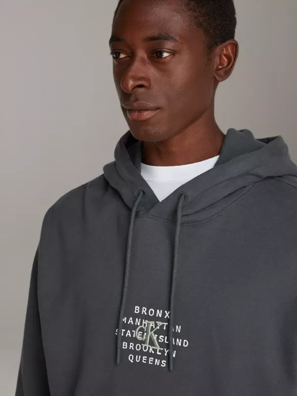 Ebony Relaxed New York Logo Hoodie