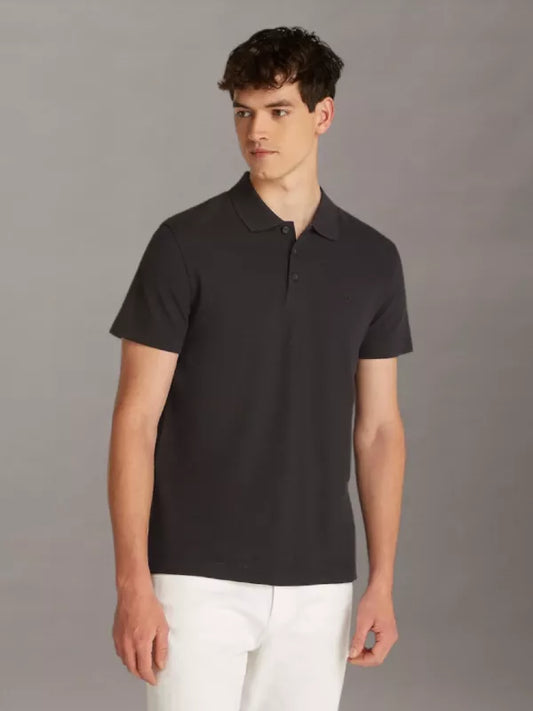 Black Textured Polo