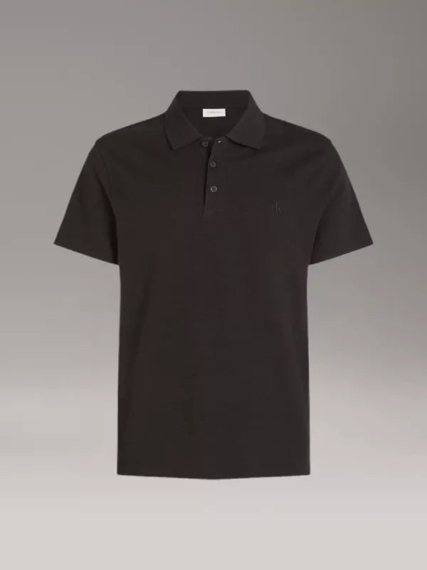 Black Textured Polo