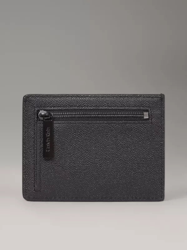 Black Caviar Grain/Smooth Leather Cardholder