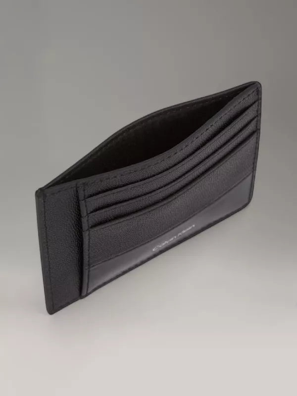 Black Caviar Grain/Smooth Leather Cardholder