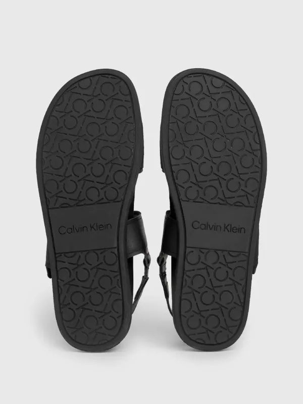 Logo Jacquard Sandals Black Mono Jacquard