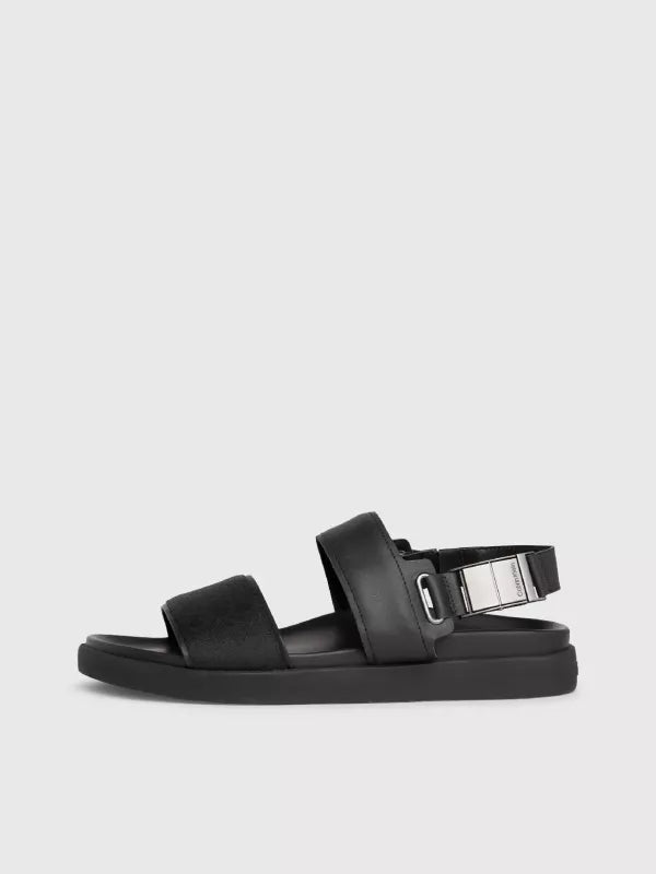 Logo Jacquard Sandals Black Mono Jacquard