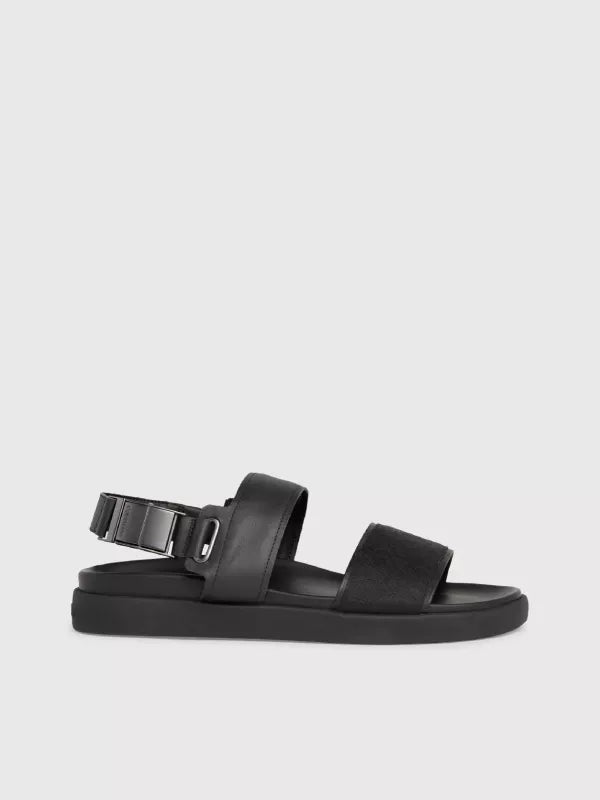 Logo Jacquard Sandals Black Mono Jacquard