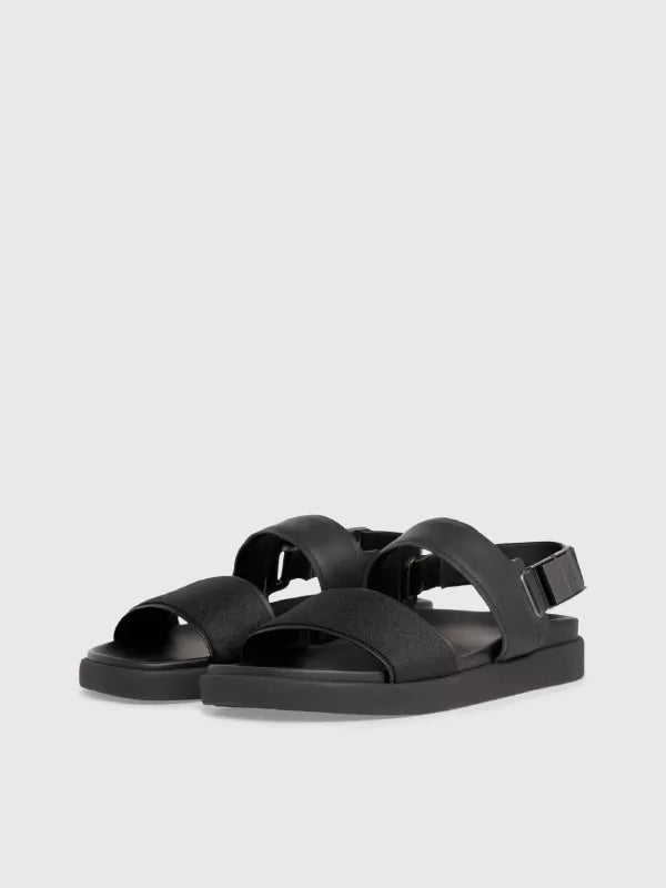 Logo Jacquard Sandals Black Mono Jacquard