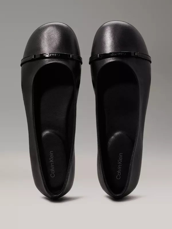 Black Leather Ballerinas