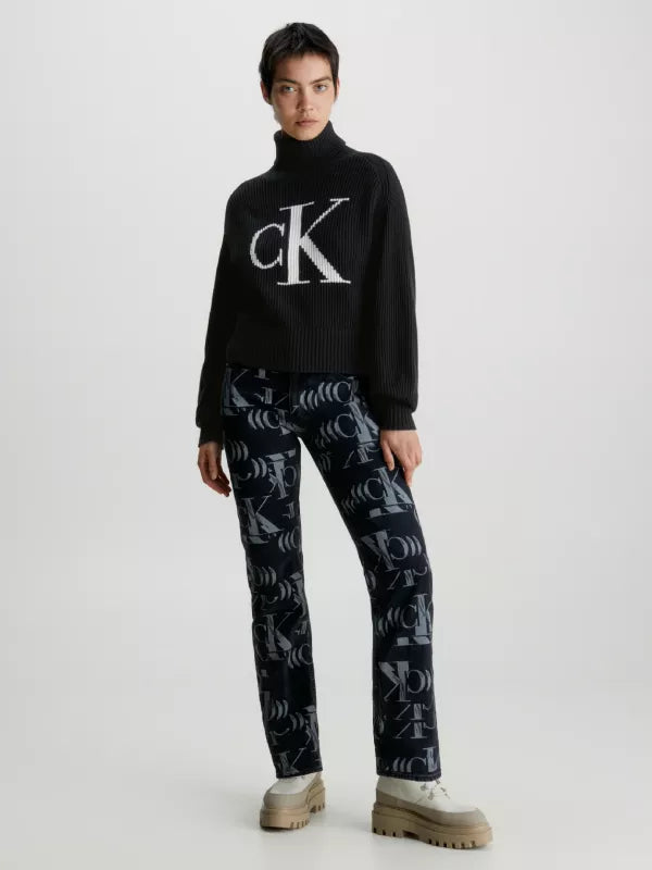 Ck Black Relaxed Monogram Jumper