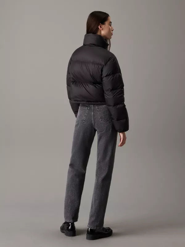 CK Black Cropped Down Puffer Jacket