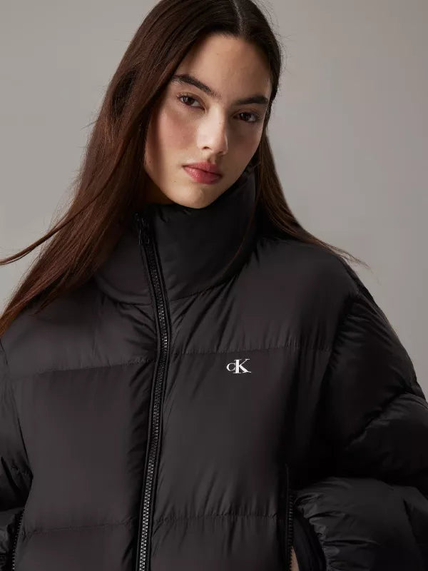 CK Black Cropped Down Puffer Jacket