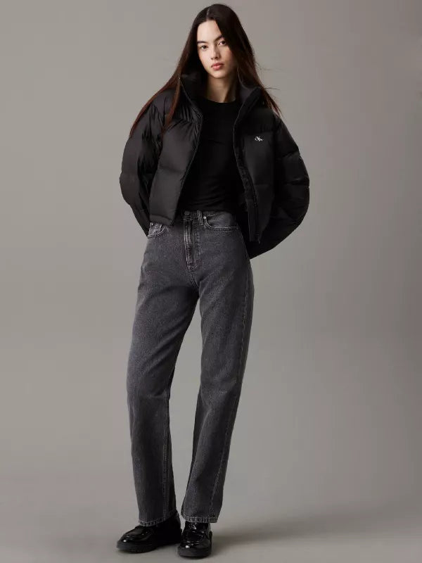 CK Black Cropped Down Puffer Jacket