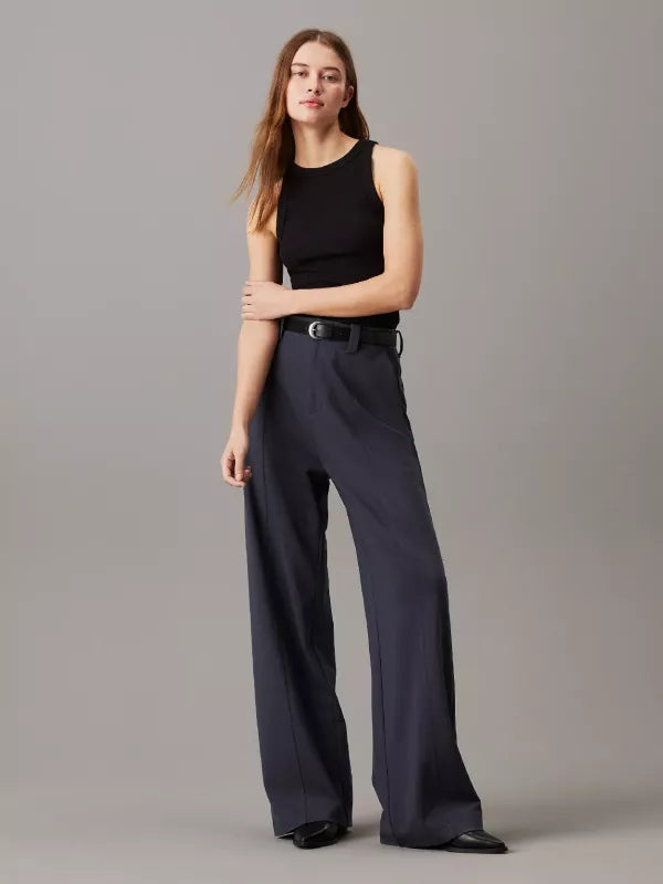 Ebony Milano Jersey Wide Leg Trousers