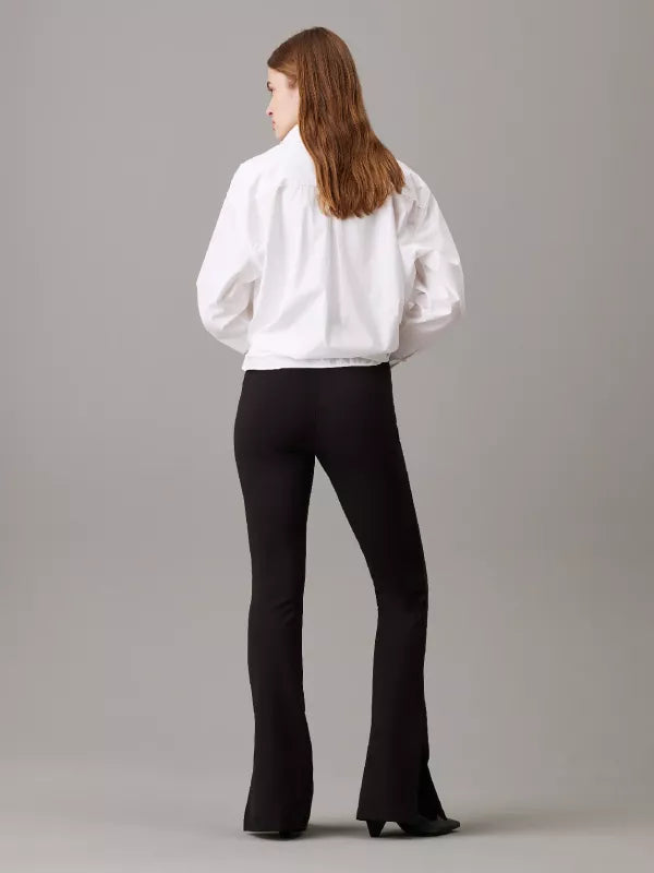 Ck Black Milano Jersey Flared Leggings