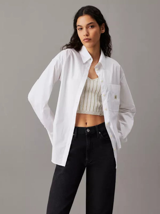 Bright White Relaxed Cotton Poplin Shirt