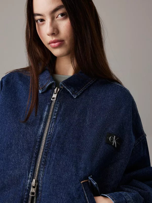 Dark Denim Bomber Jacket