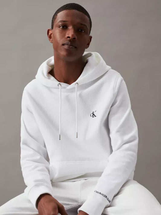 Bright white Cotton Blend Fleece Hoodie