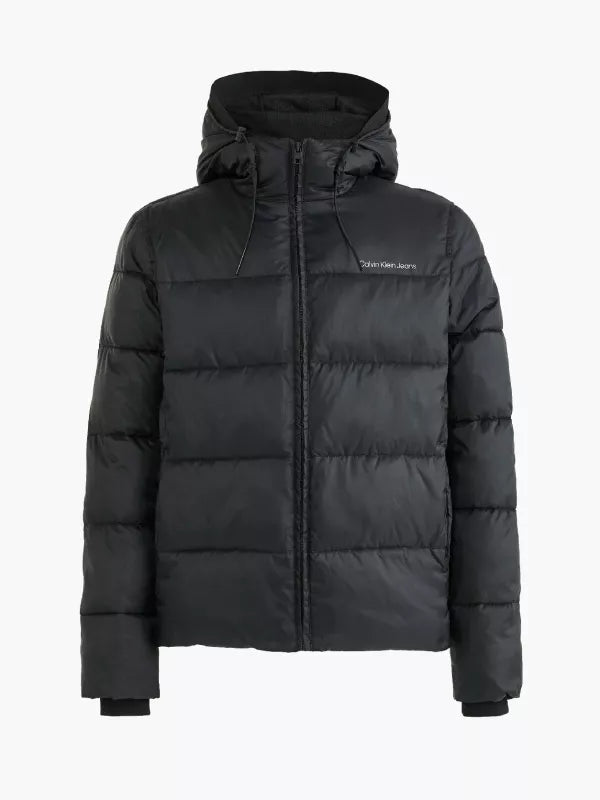 Ck Black Hooded Puffer Jacket