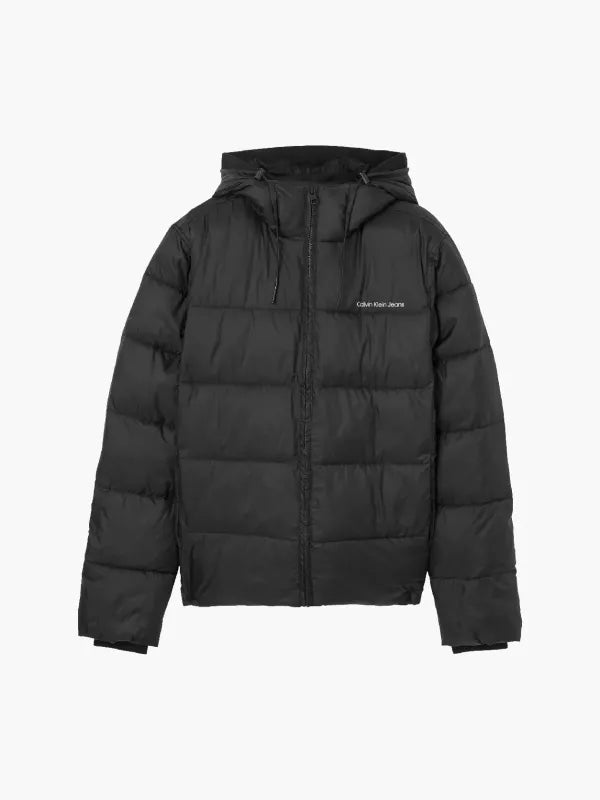 Ck Black Hooded Puffer Jacket