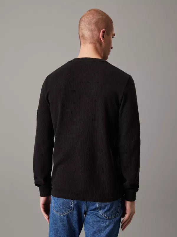 CK black Slim Long Sleeve Waffle T-shirt