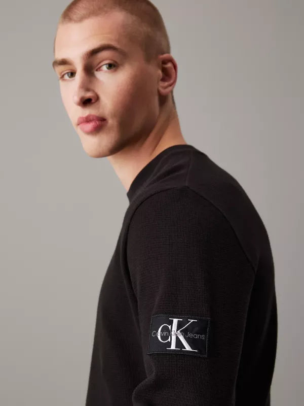 CK black Slim Long Sleeve Waffle T-shirt