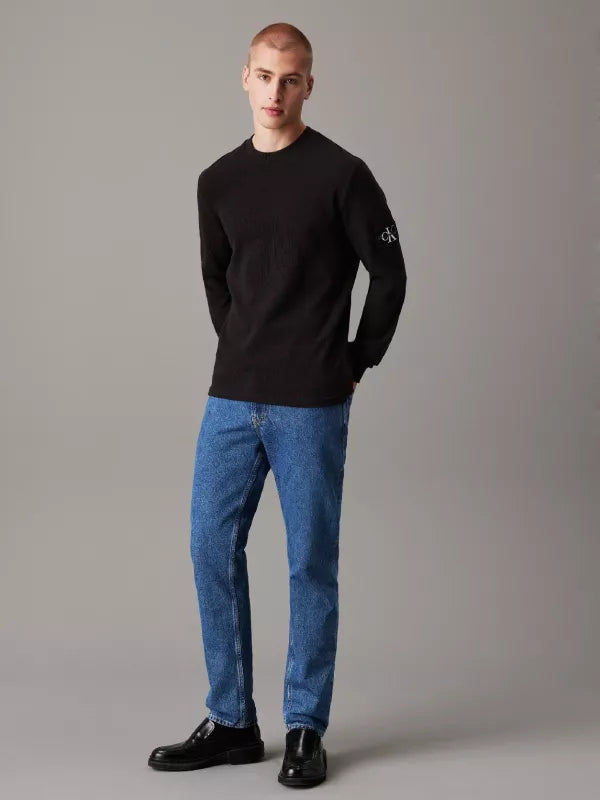 CK black Slim Long Sleeve Waffle T-shirt