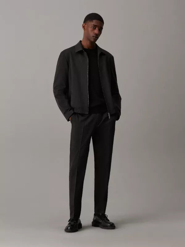 Asphalt Slim Tapered Flannel Trousers