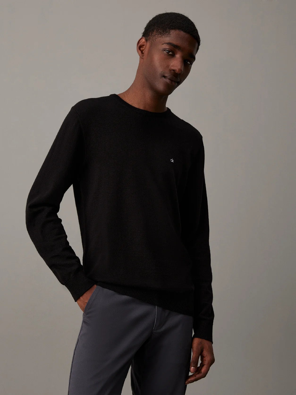 Ck Black Cotton Silk Jumper