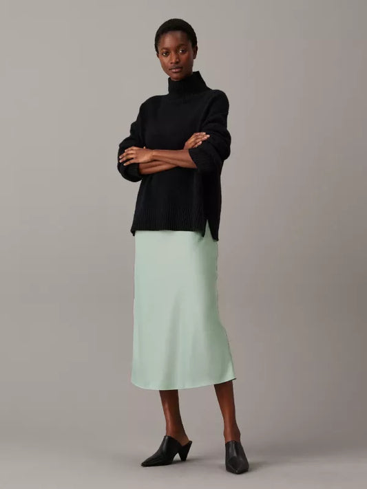 Abyss Slim Crepe Midi Skirt