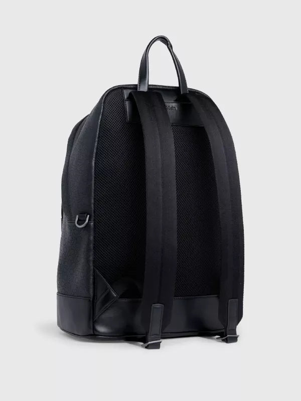 Ck Mono Perf Black Logo Round Backpack