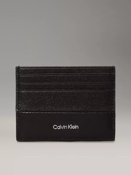 Black Caviar Grain/Smooth Leather Cardholder