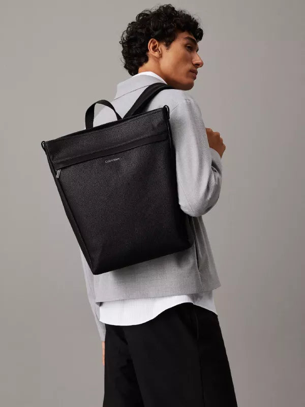 Black caviar Square Zip Top Backpack