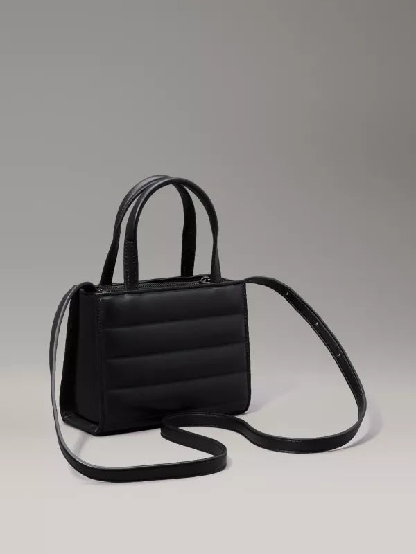 Ck Black Mini Quilted Tote Bag