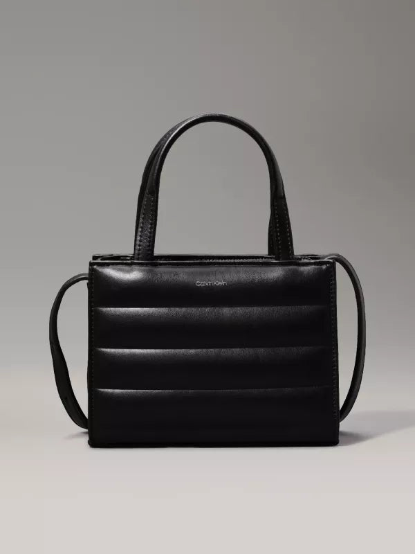 Ck Black Mini Quilted Tote Bag